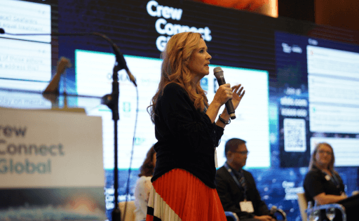A speaker at CrewConnect Global